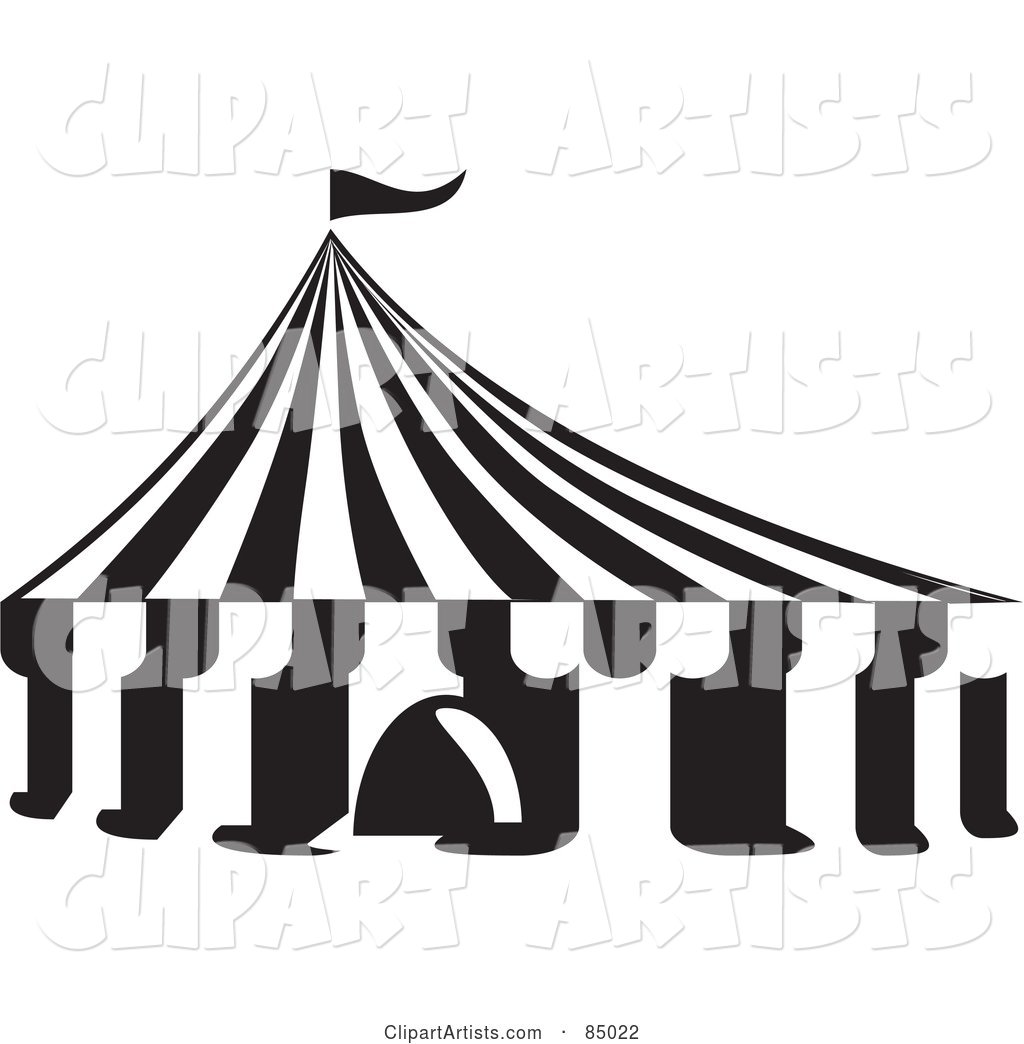 Black and White Big Top Circus Tent