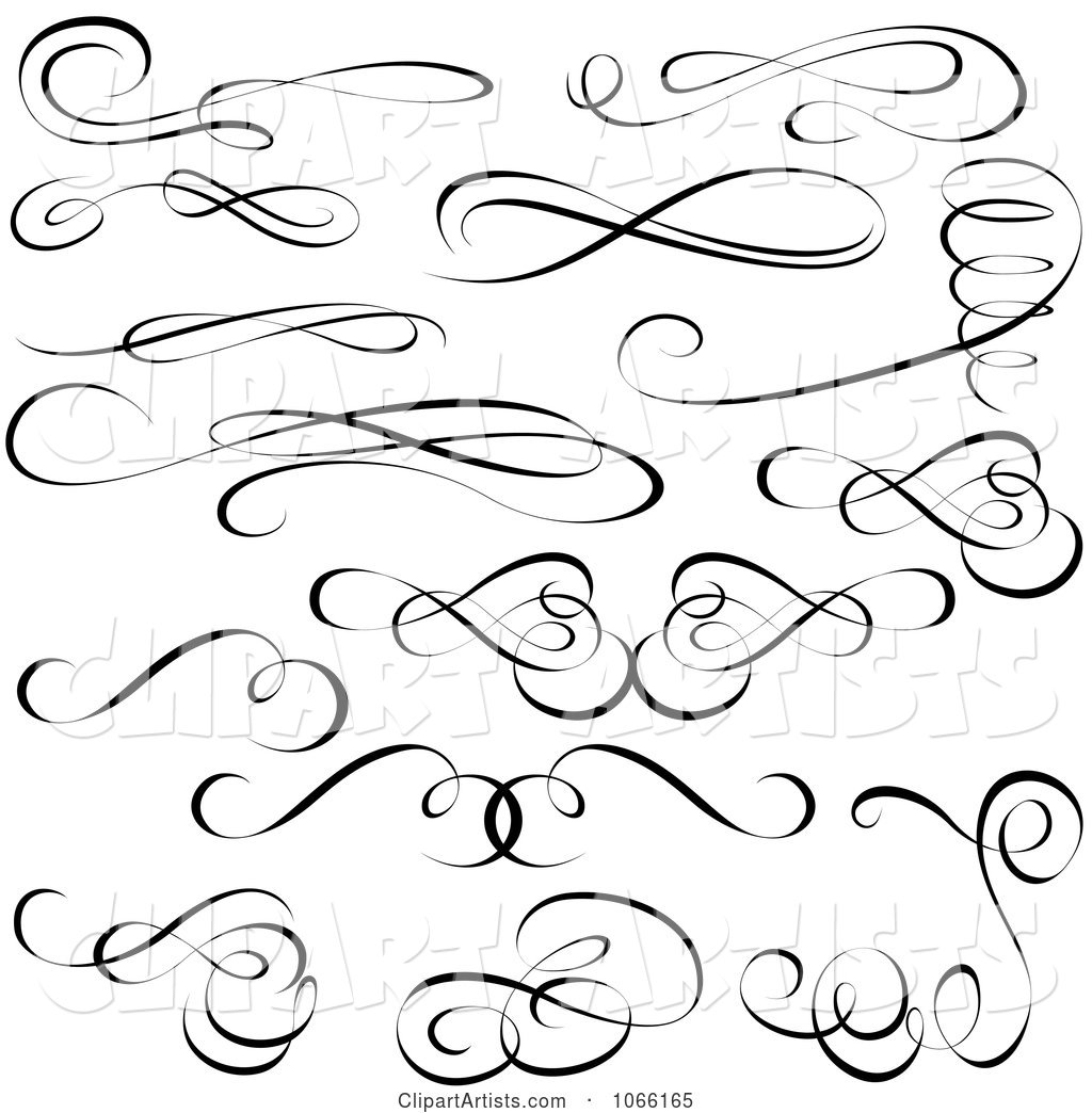 Black and White Calligraphic Designs