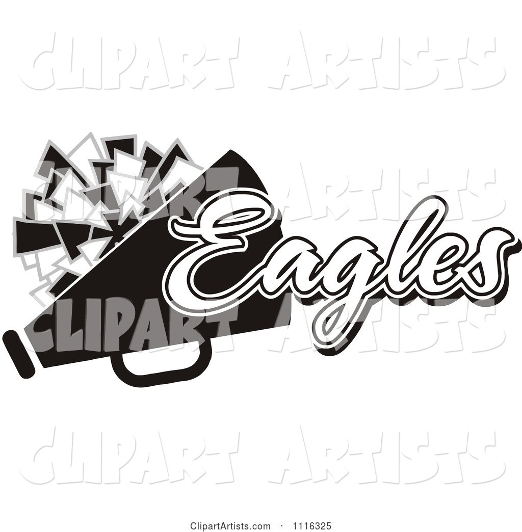 Black and White Eagles Cheerleader Design