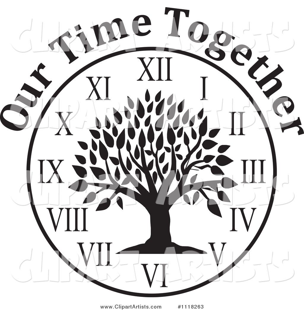 Black and White Family Reunion Tree Clock with Our Time Together Text