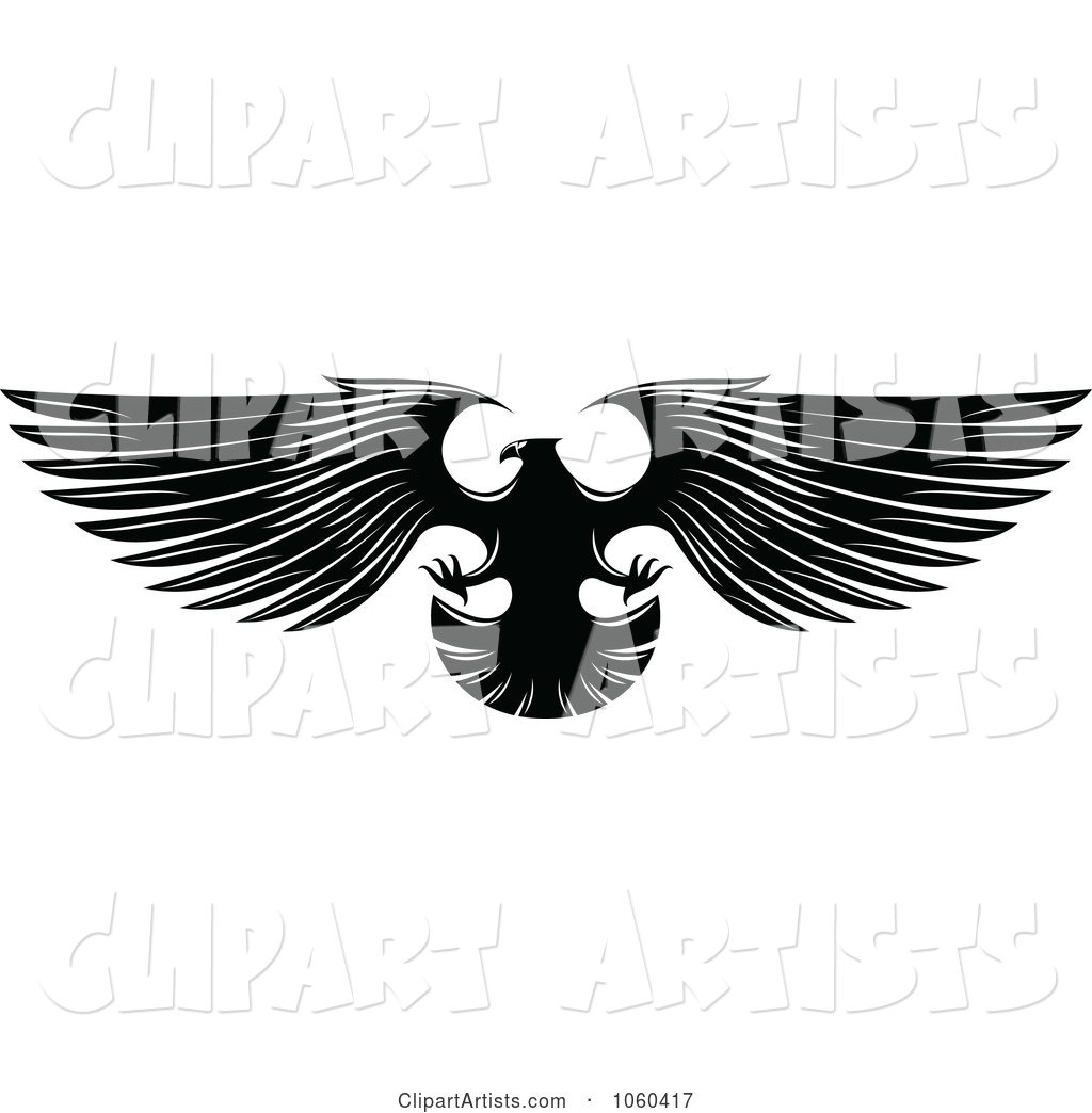 Black and White Flying Eagle Logo - 4