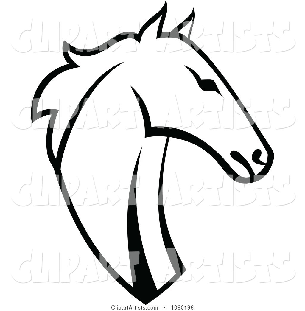Black and White Horse Head Logo - 5