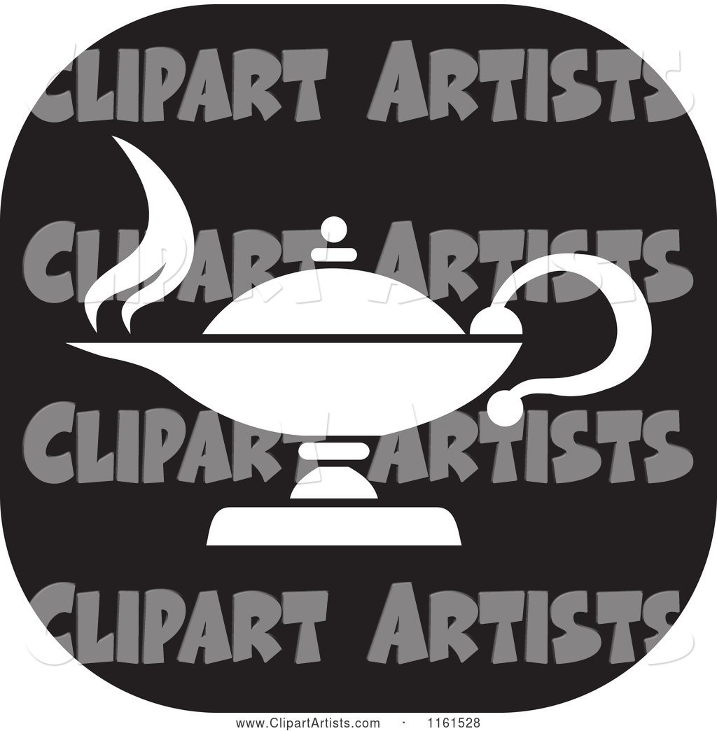 Black and White Knowledge Oil Lamp Icon Clipart by Johnny Sajem (sajem)