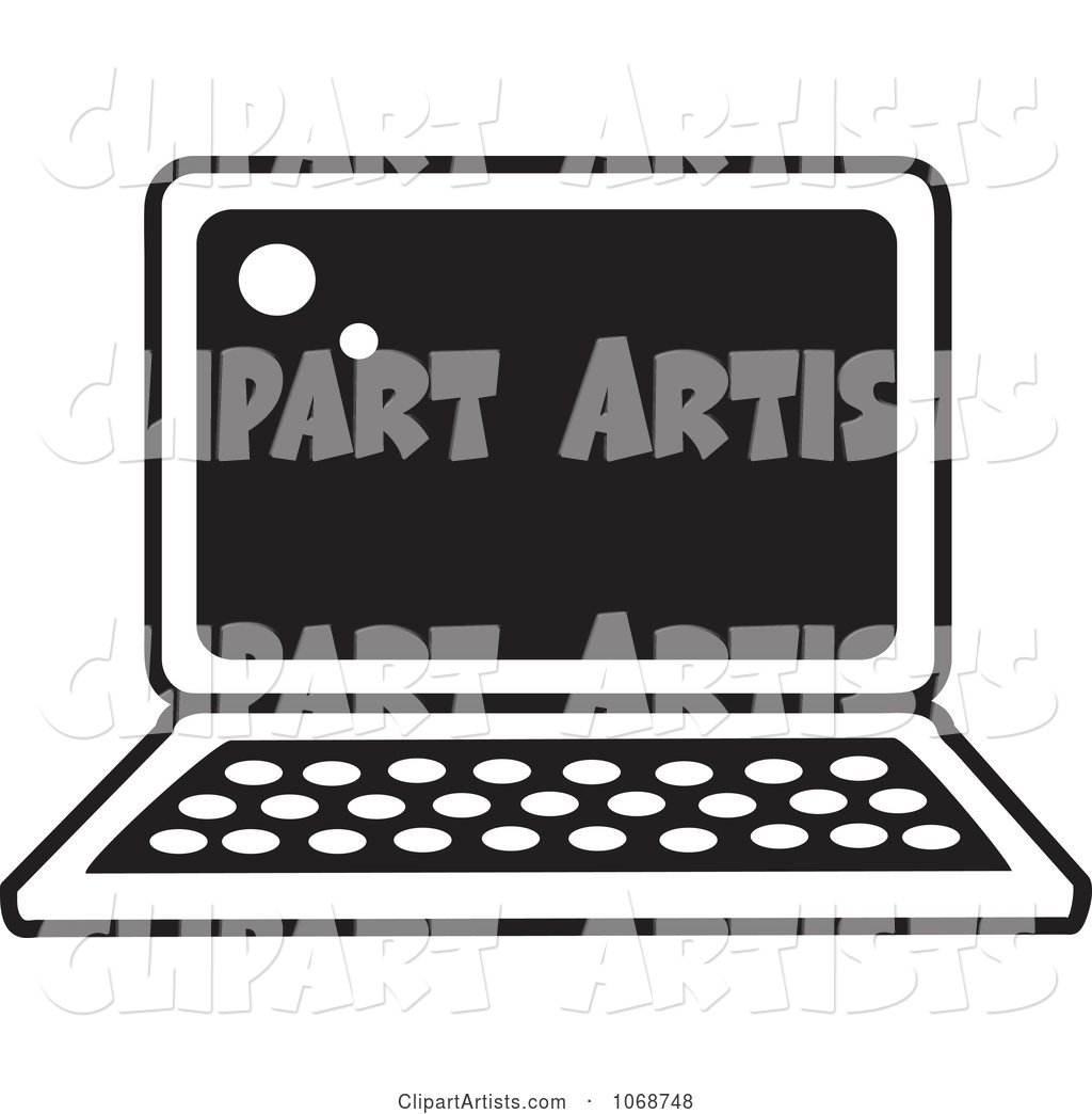 Black and White Laptop Icon