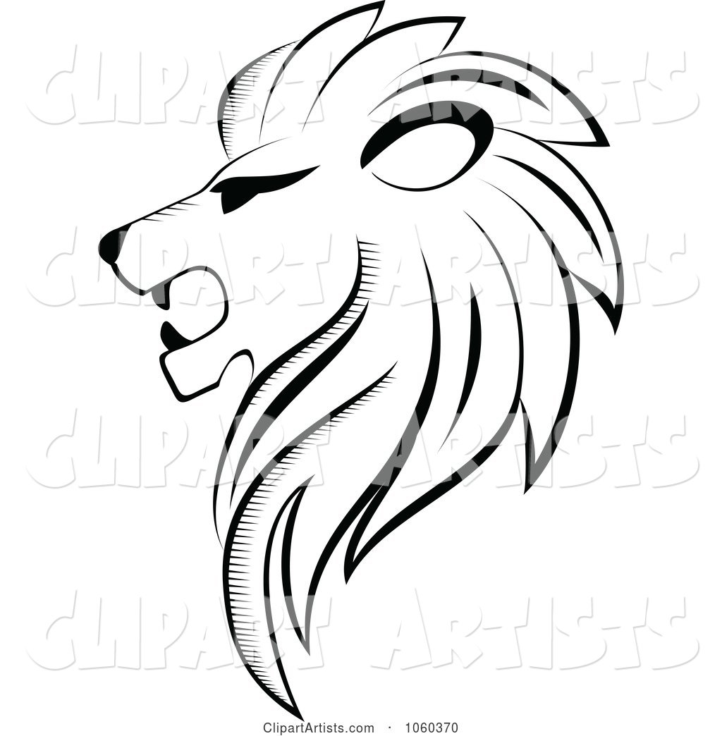 Black and White Lion Logo - 3