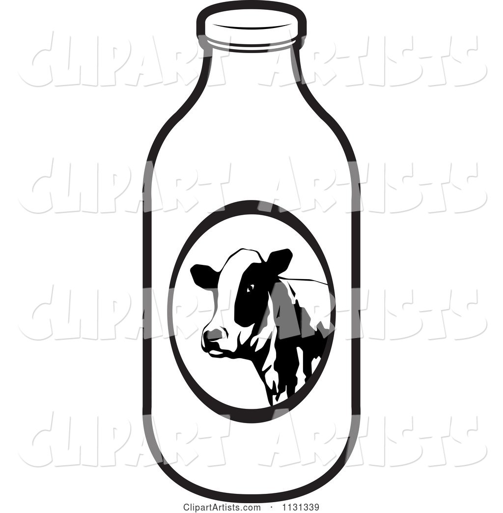Black And White Milk Bottle Clipart by Lal Perera (tikiri)