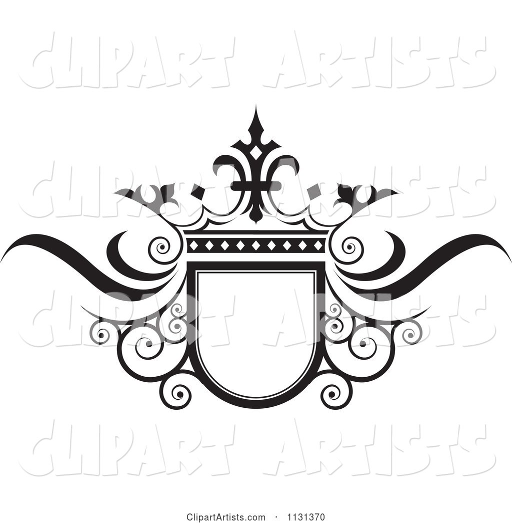 Black and White Ornate Wedding Crown and Frame