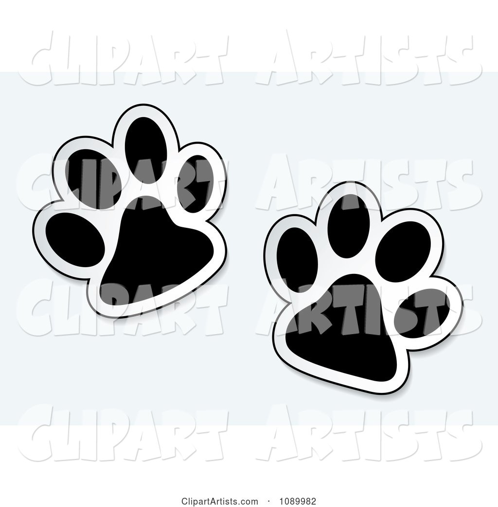 Black and White Pet Paw Prints