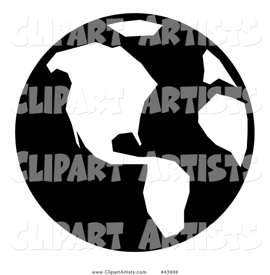 Black and White Simple Globe