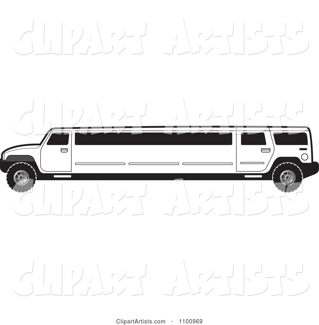 Black and White Stretch Limo Hummer