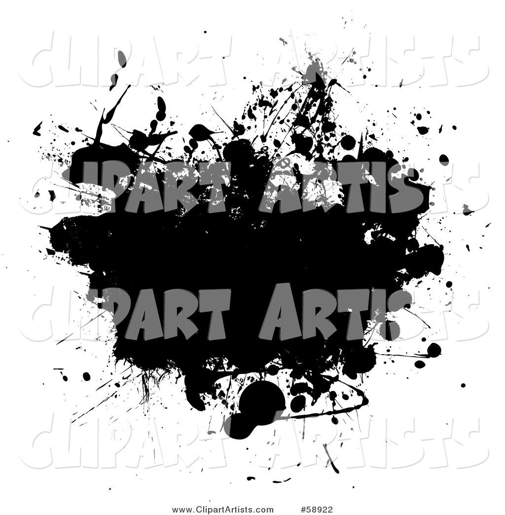 Black Ink Splatter Background on White - Version 3