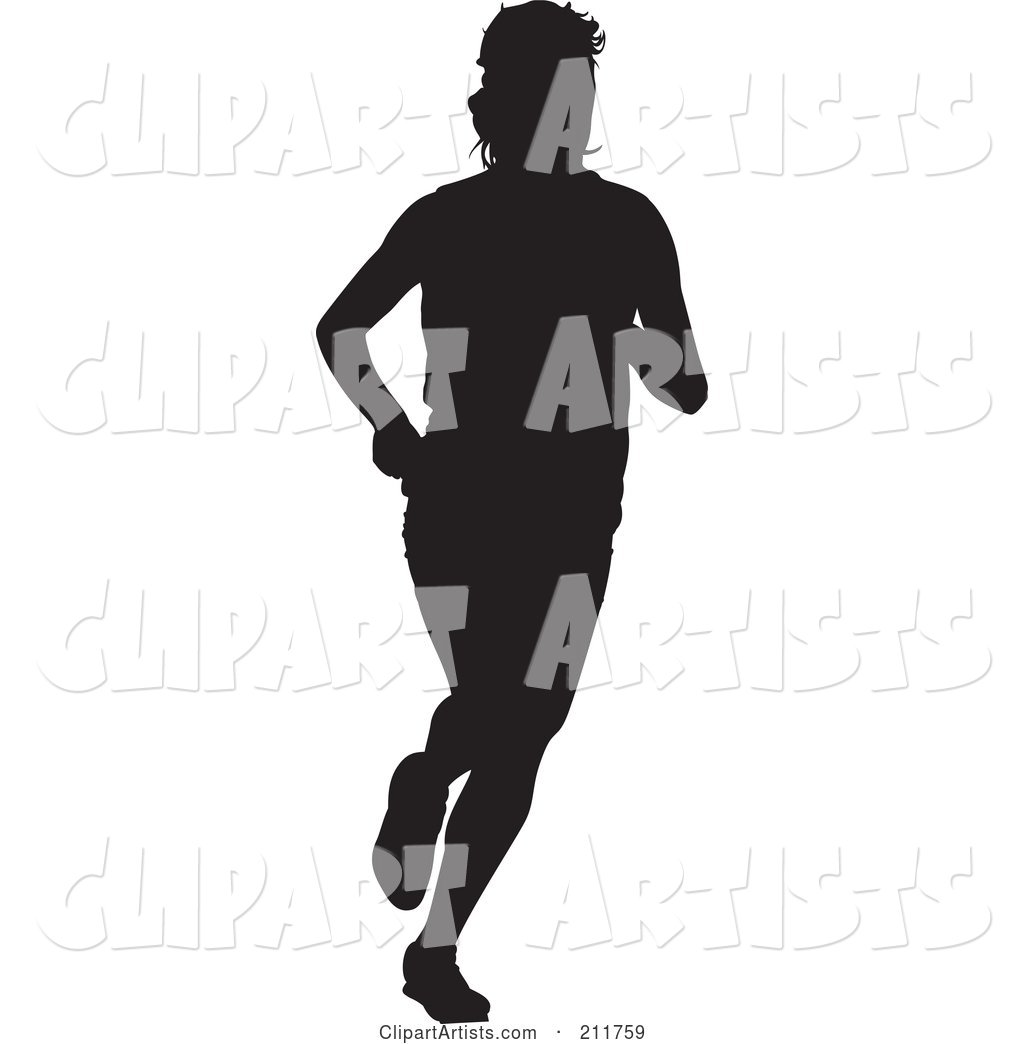 Black Silhouetted Track Athlete Man Running