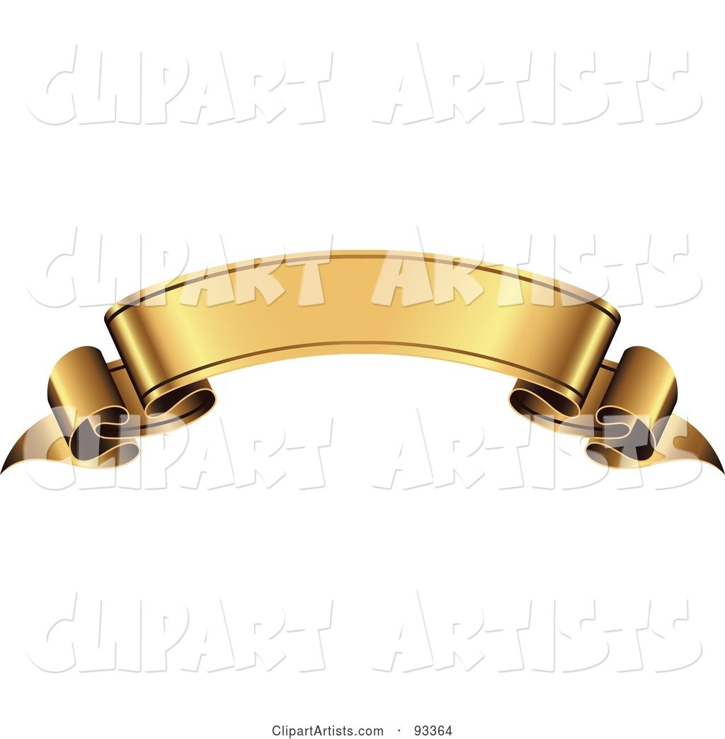 Blank Arched Gold Ribbon Banner