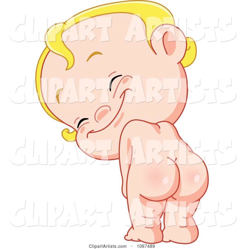 Blond Baby Showing His Butt