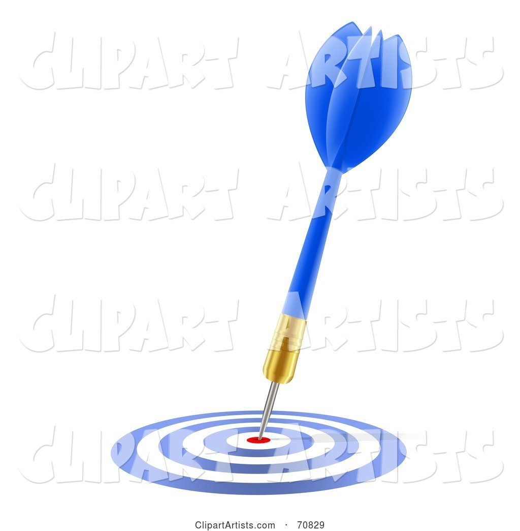 Blue and Gold Dart on Target