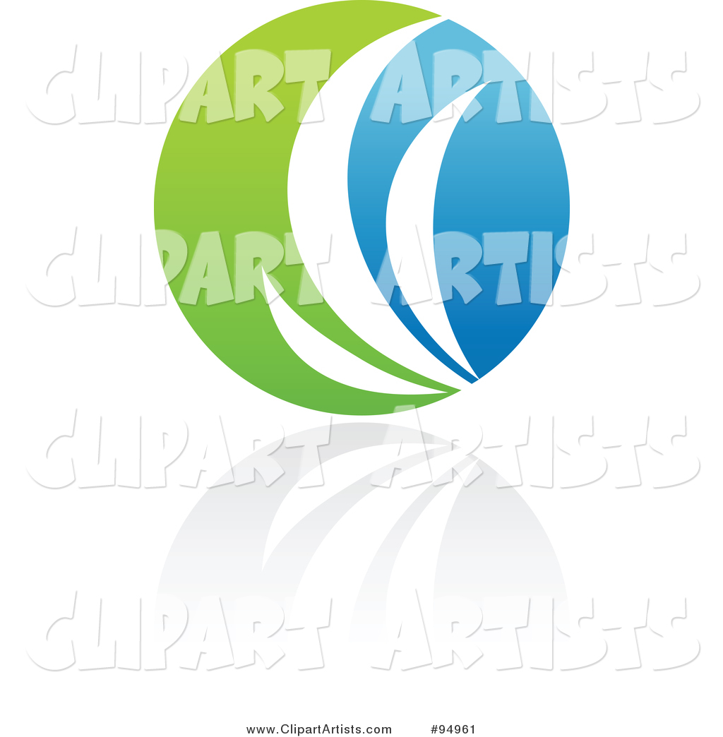 Blue and Green Organic and Ecology Circle Logo Design or App Icon - 1