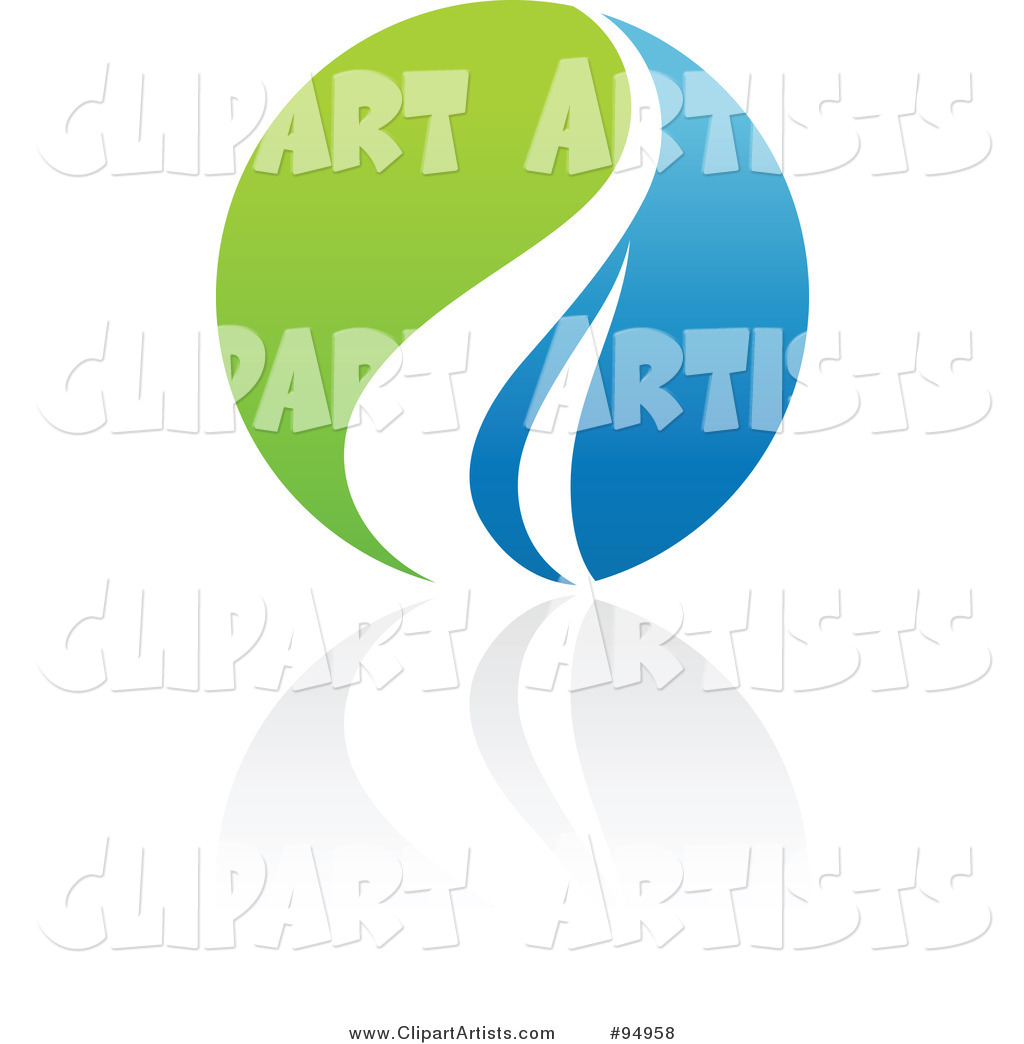 Blue and Green Organic and Ecology Circle Logo Design or App Icon - 3