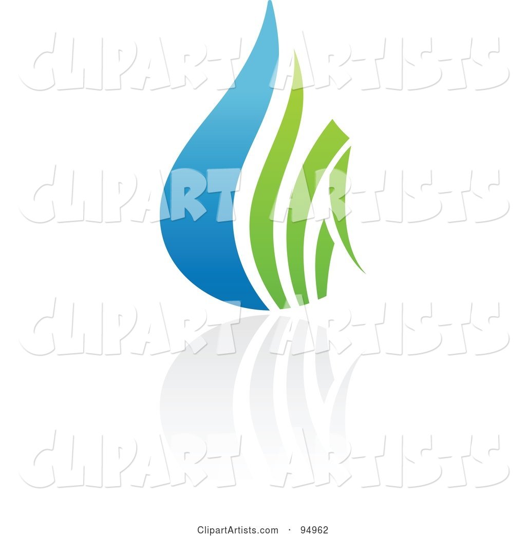 Blue and Green Organic and Ecology Water Drop Logo Design or App Icon - 3