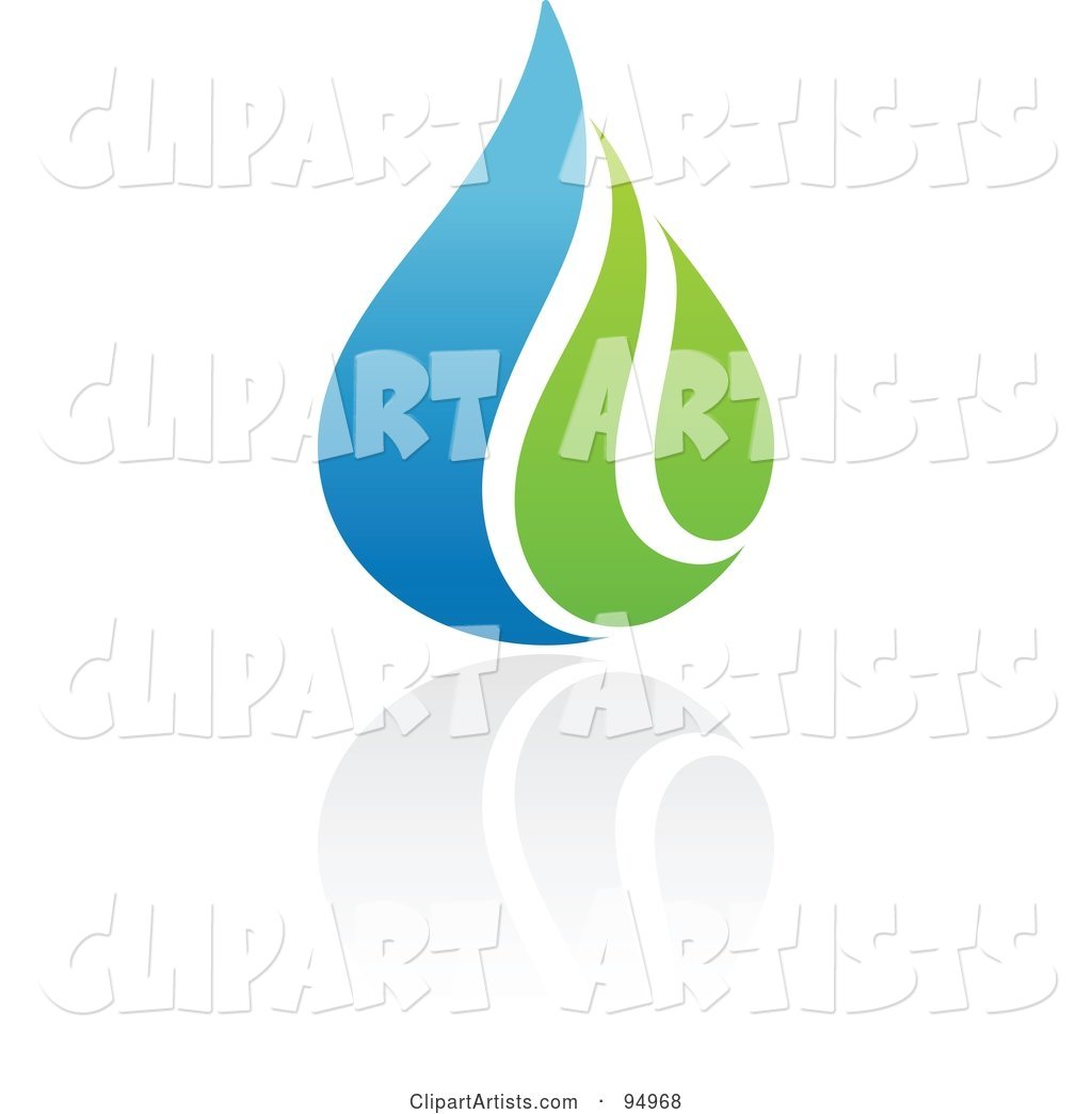 Blue and Green Organic and Ecology Water Drop Logo Design or App Icon - 4