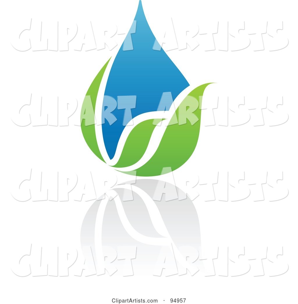 Blue and Green Organic and Ecology Water Drop Logo Design or App Icon - 5