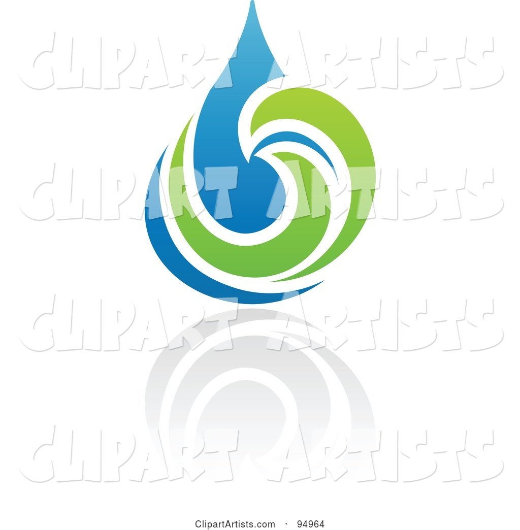 Blue and Green Organic and Ecology Water Drop Logo Design or App Icon - 6
