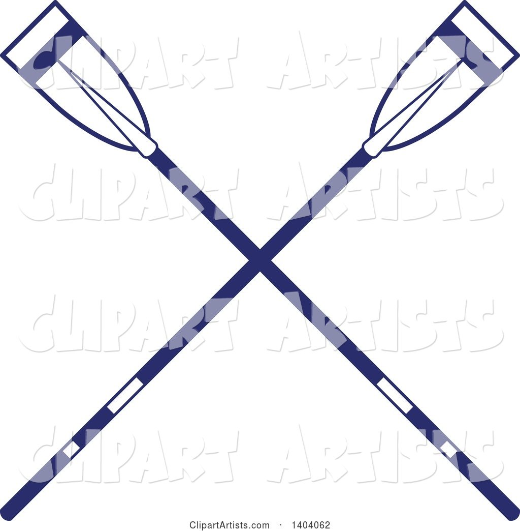 Blue and White Nautical Crossed Oars