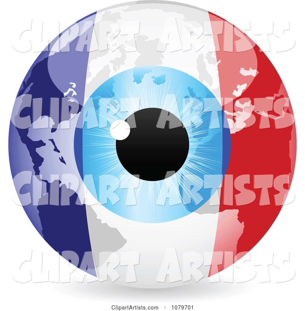 Blue Eye on a French Flag Globe