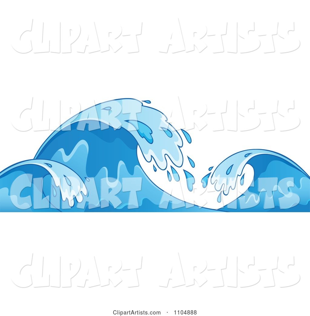 Blue Ocean Waves and Splashes