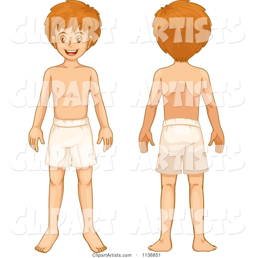 Boy Shown Front and Back