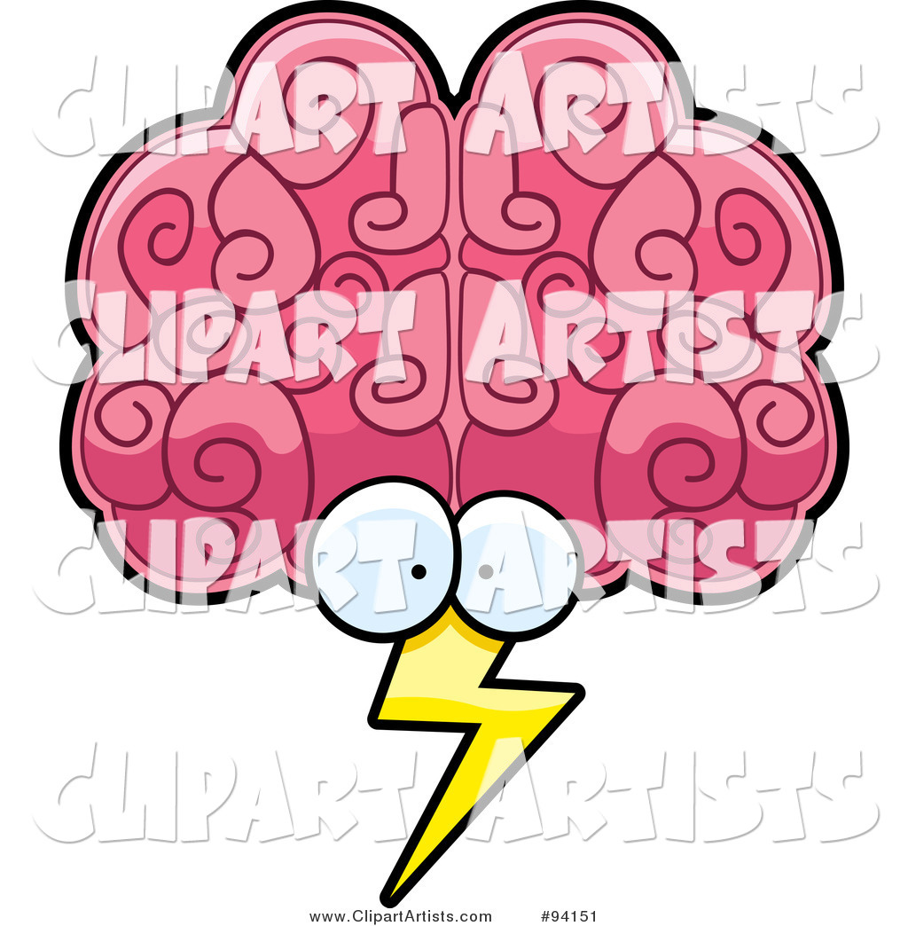 Brain Face Storm with Lightning