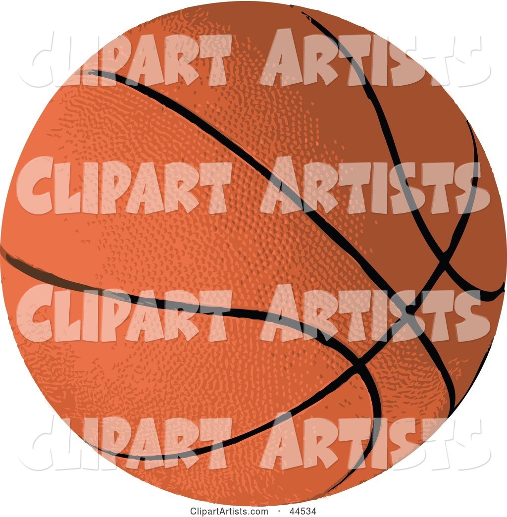 Brown Basketball with Black Lines
