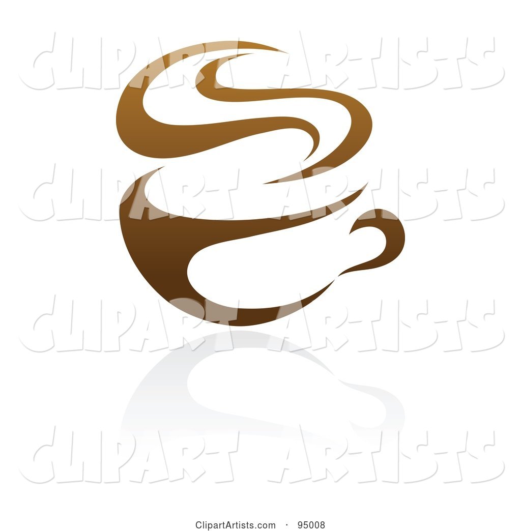 Brown Steamy Coffee Logo Design or App Icon - 1