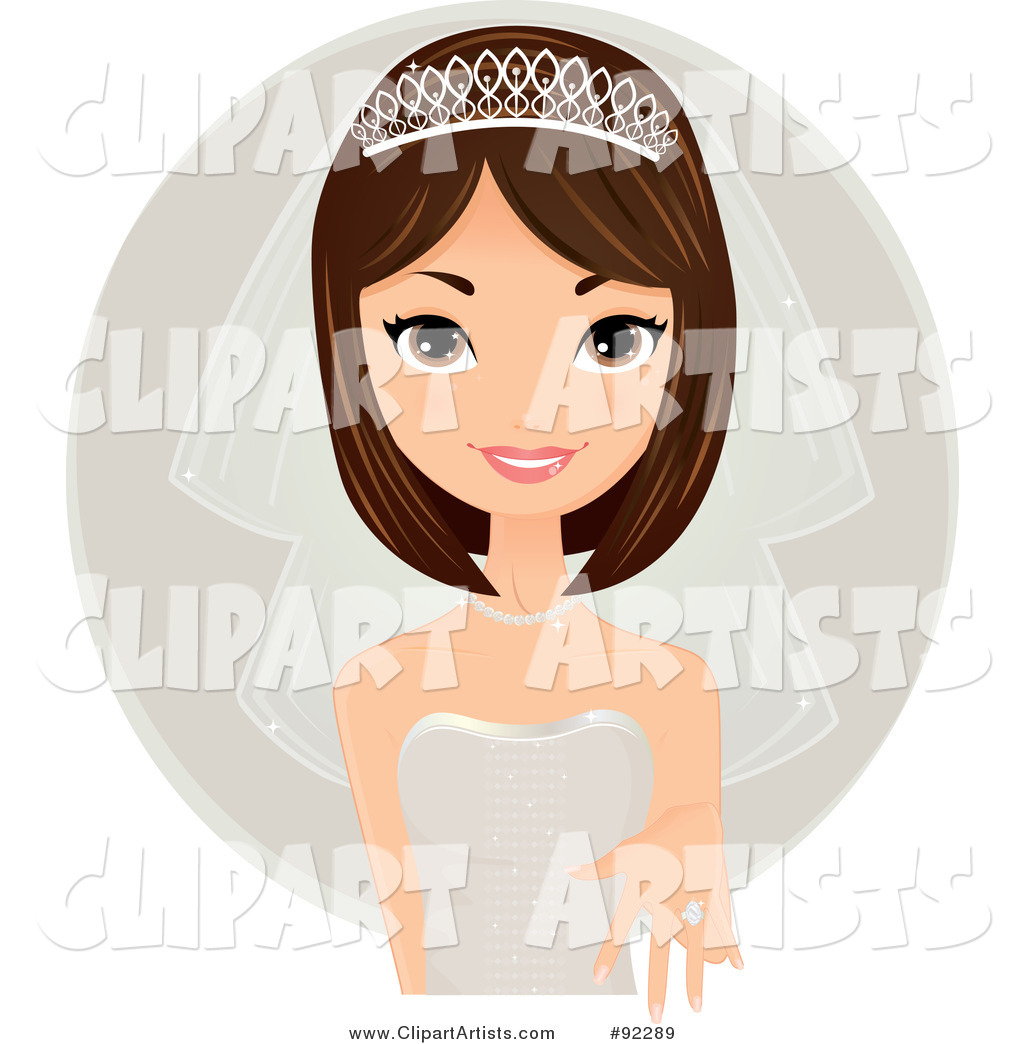 Brunette Caucasian Bride Presenting Her Wedding Ring