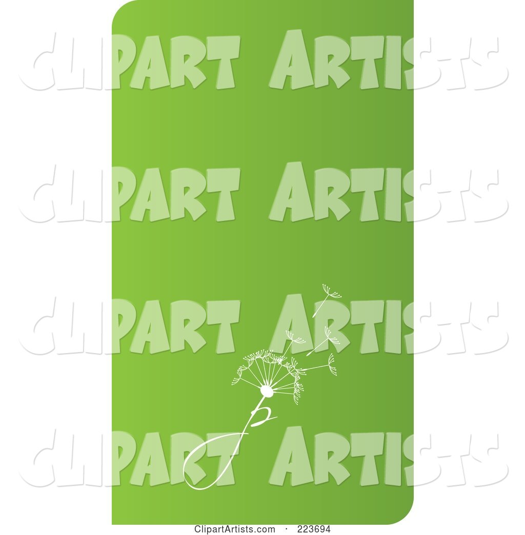 Business Card Design of a Dandelion Seedhead on Green
