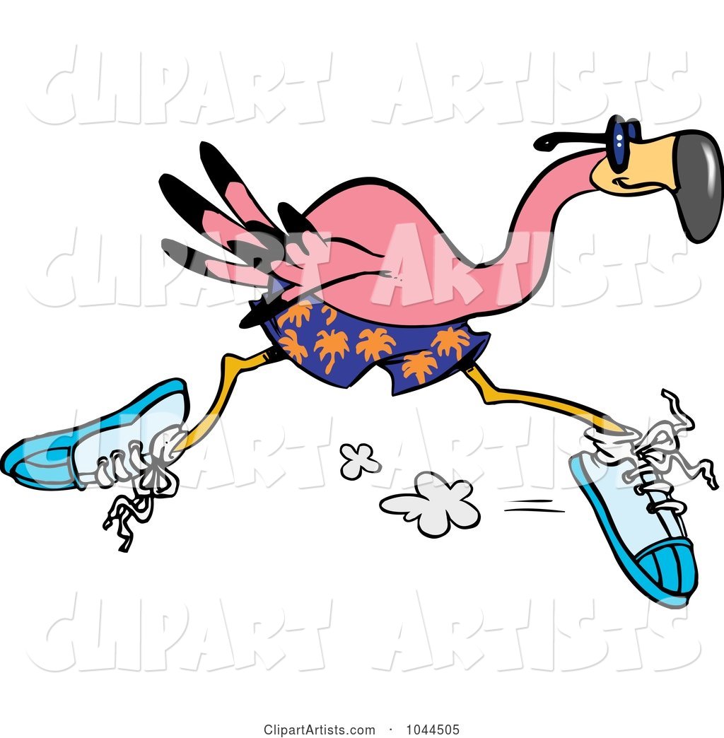 Cartoon Flamingo Running