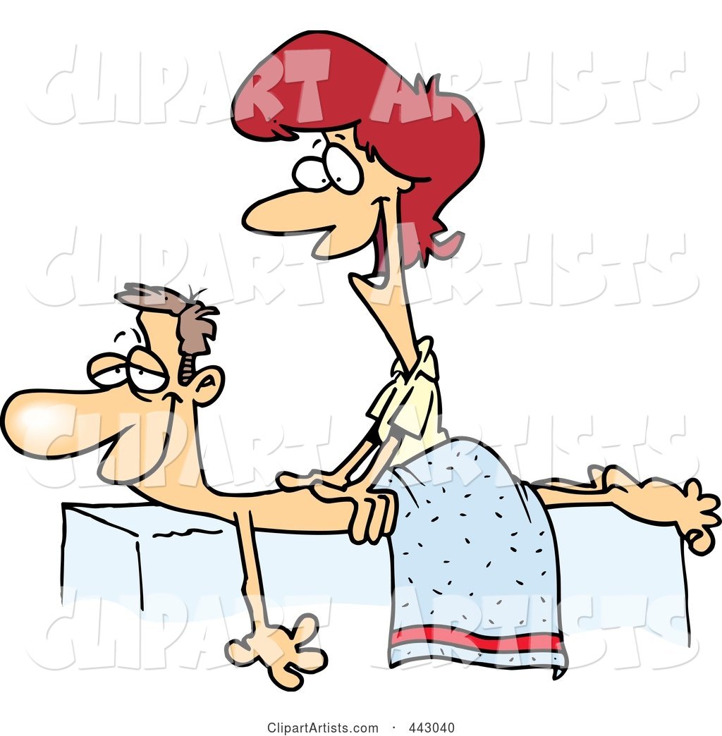 Cartoon Friendly Female Massage Therapist Massaging A Patient Clipart By Ron Leishman Toonaday