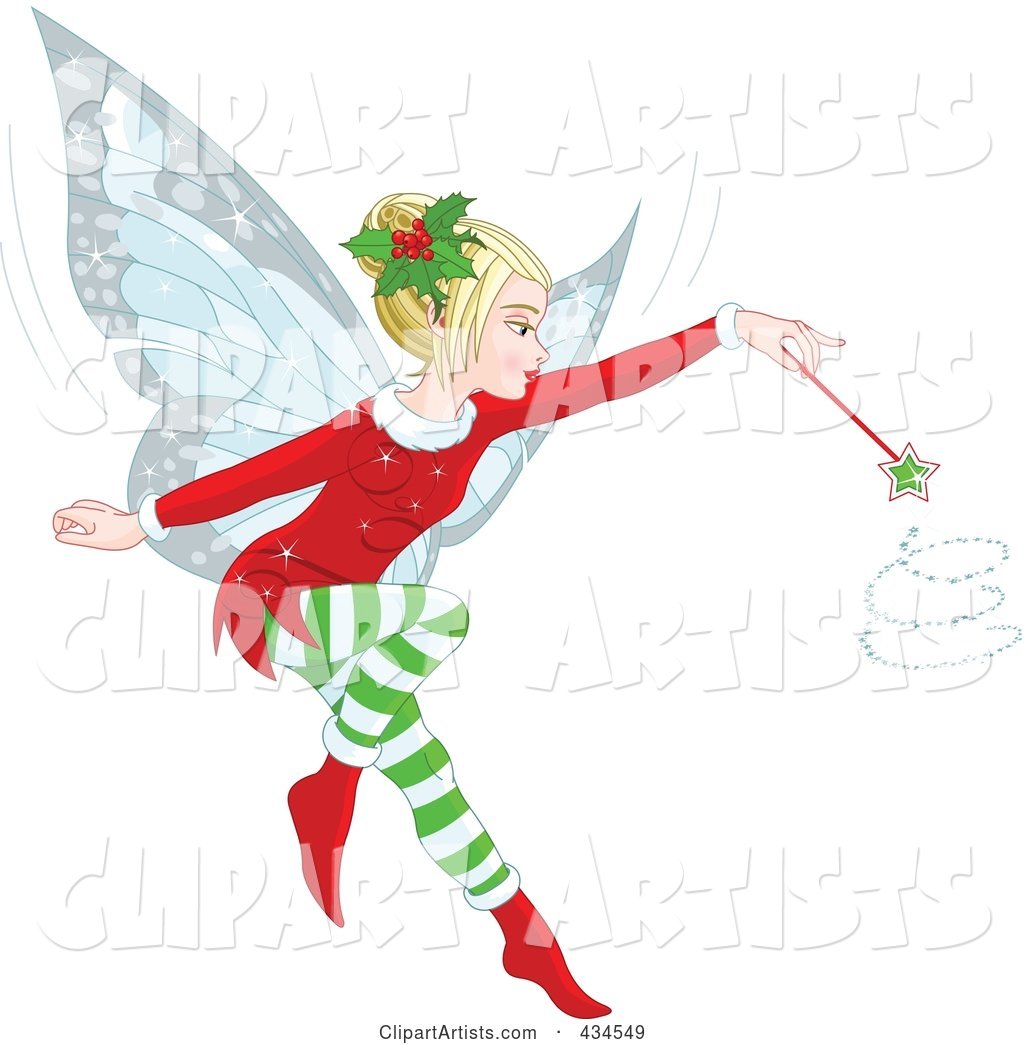 Christmas Fairy Whirling Her Magic Wand