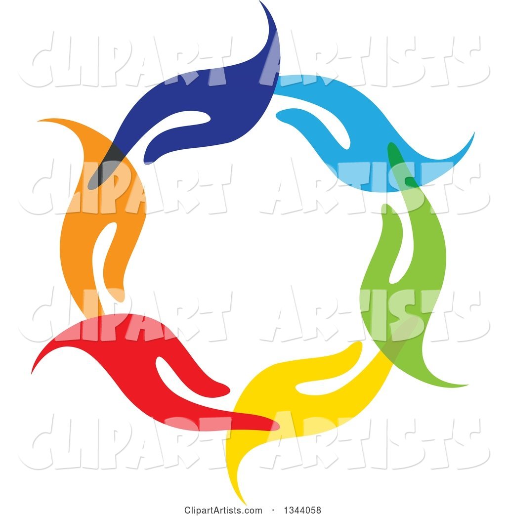 Circle of Colorful Human Hands 4