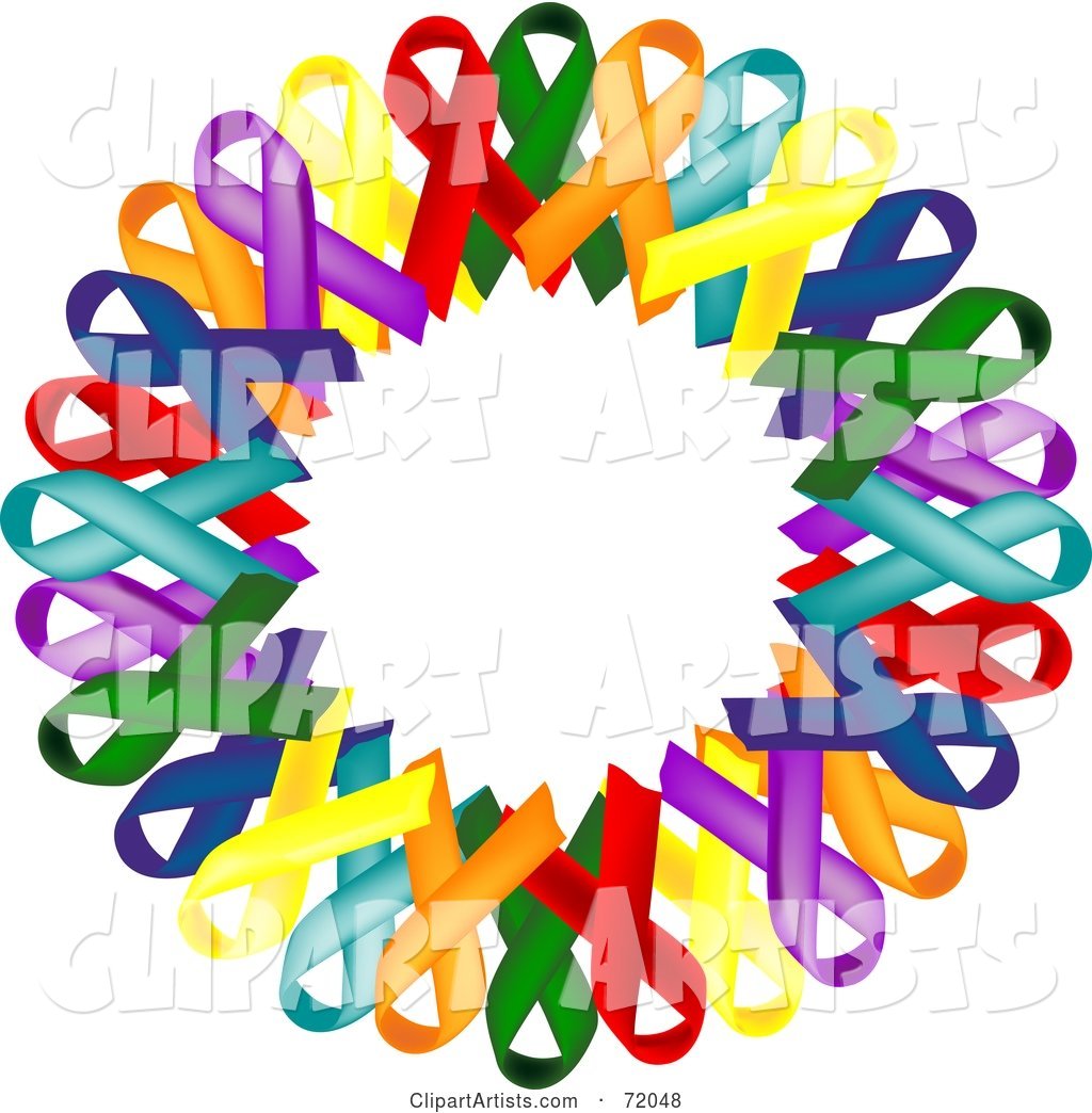 Colorful Awareness Ribbon Wreath