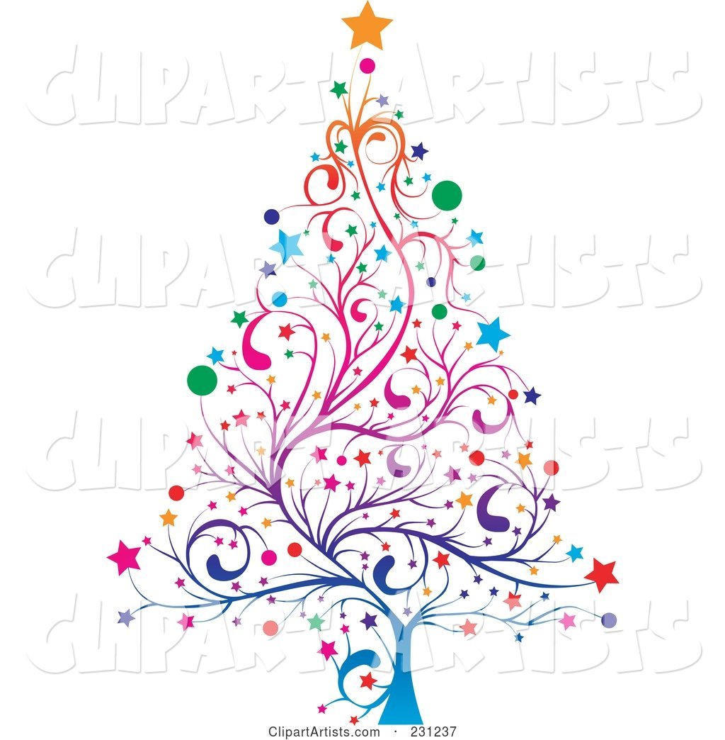 Colorful Floral Christmas Tree