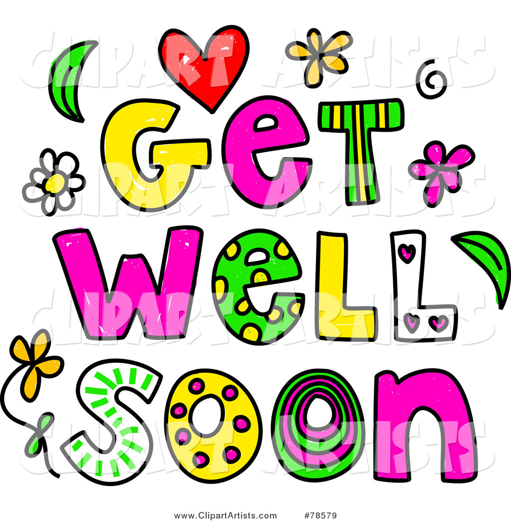 Colorful Get Well Soon Words Clipart by Prawny