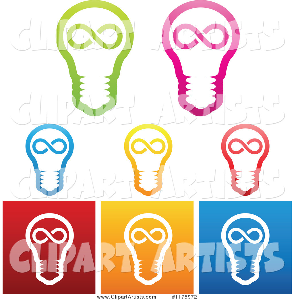 Colorful Infinite Idea Lightbulb Designs