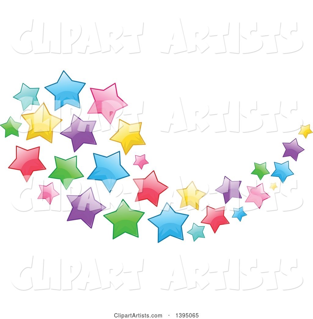 Colorful Swoosh Cluster of Stars