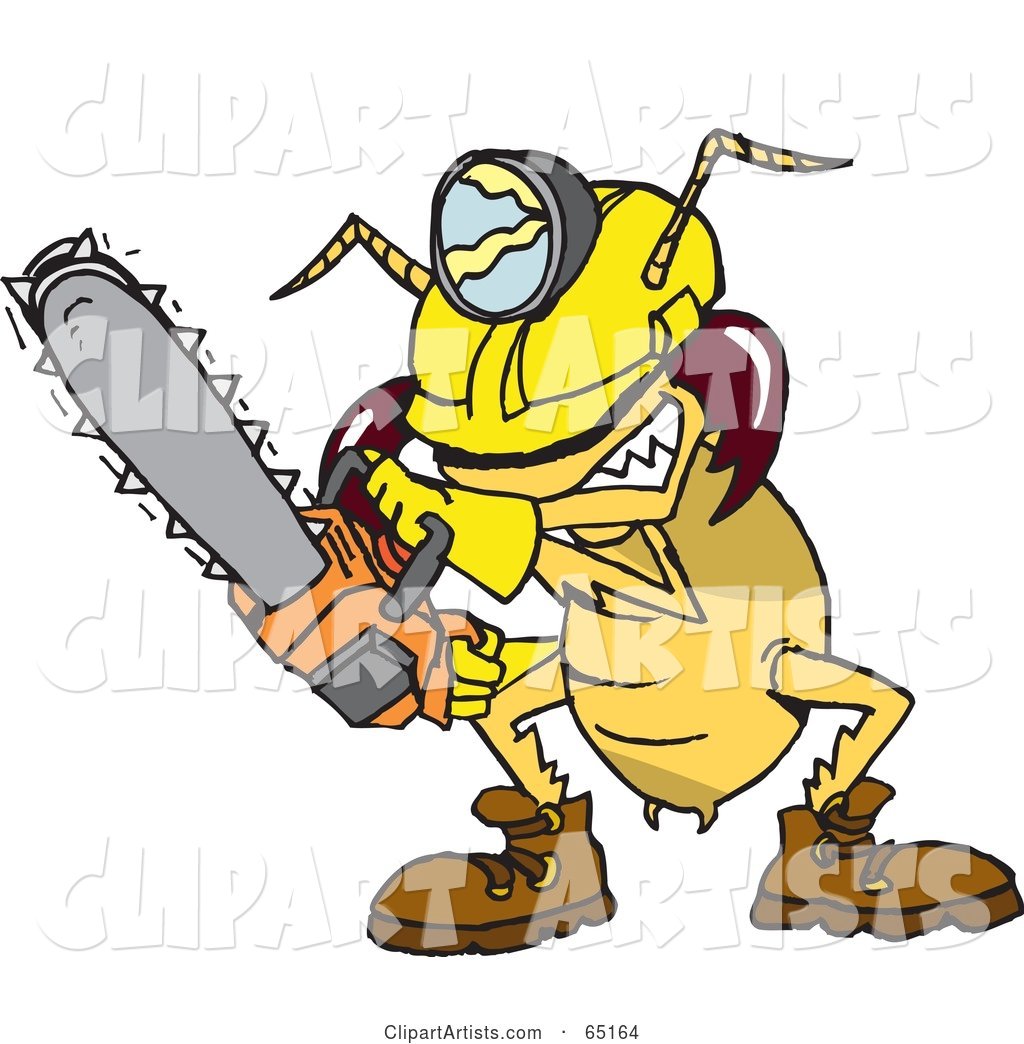 Construction Termite Using a Chainsaw