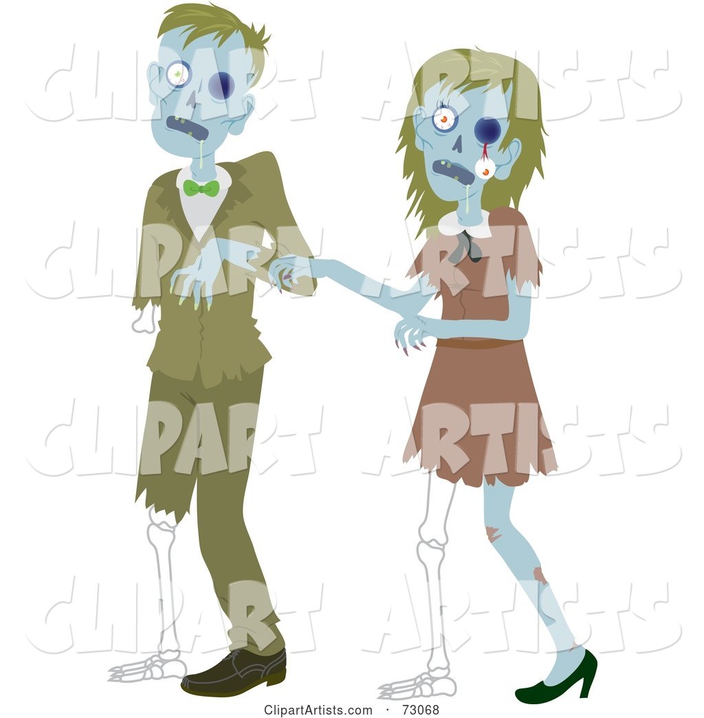 Creepy Zombie Couple Walking