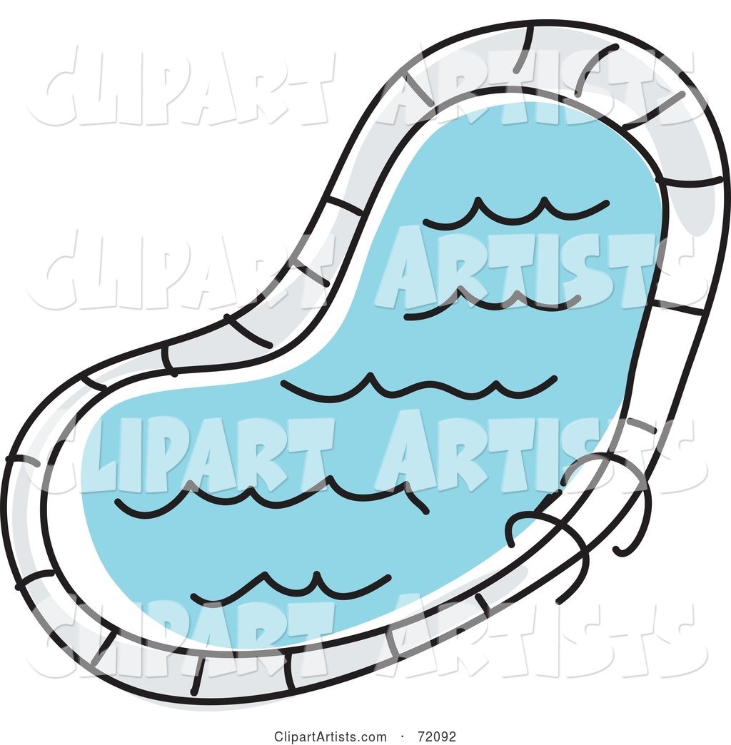 Curved Swimming Pool with Rippling Water