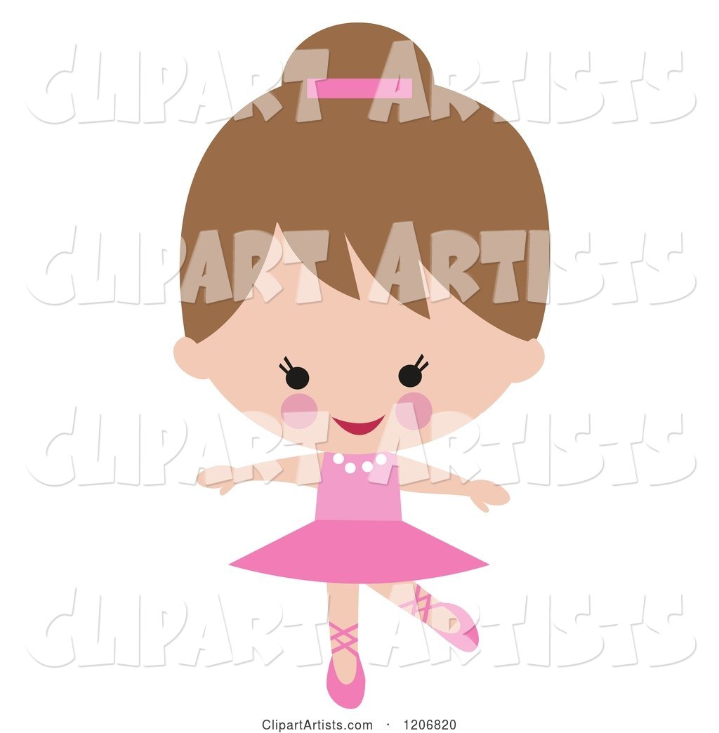Cute Ballerina Girl Dancing in a Pink Tutu