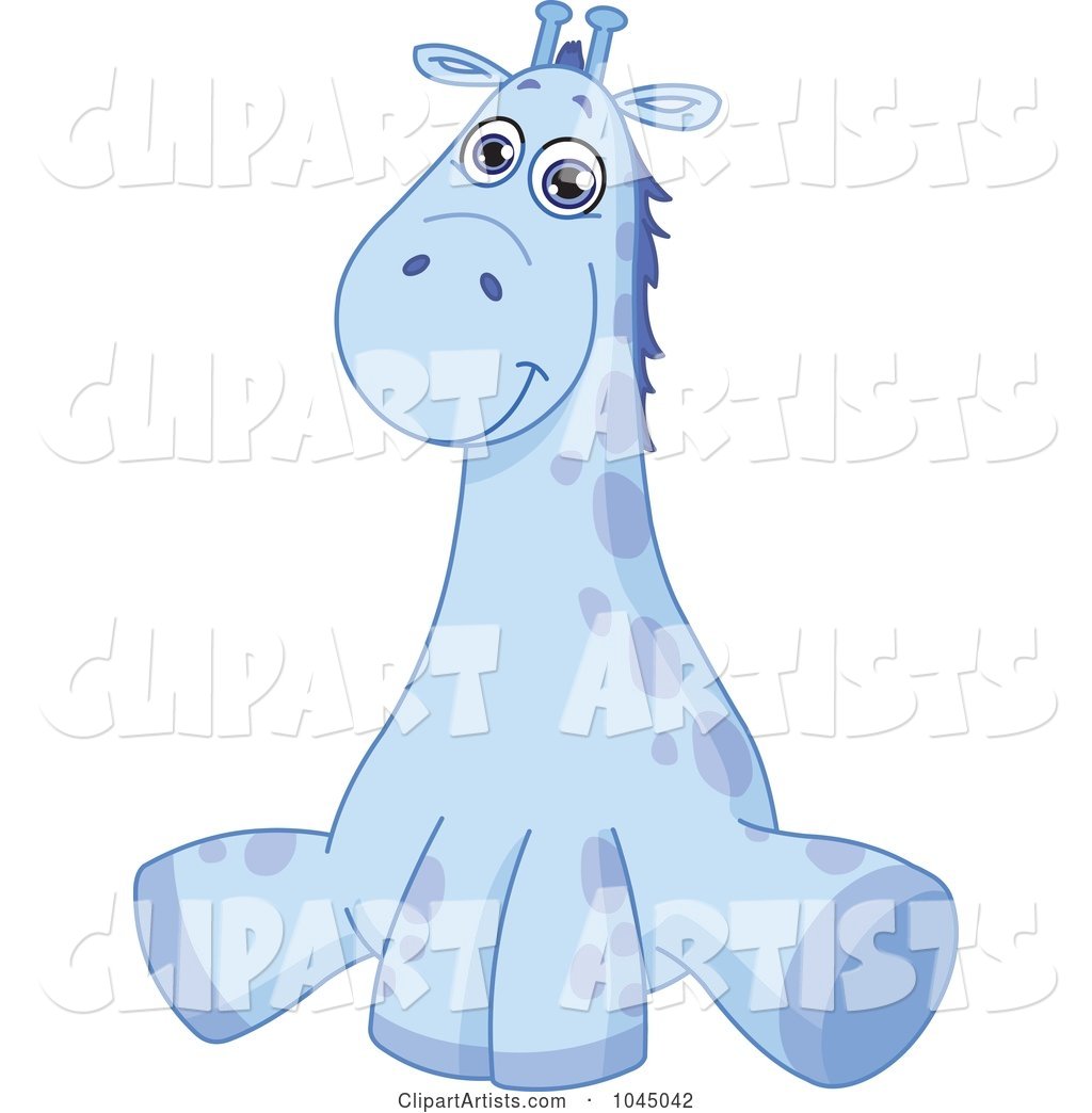 Cute Blue Baby Giraffe