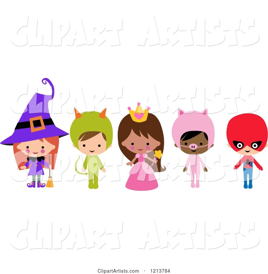 Cute Children in Witch Princess Pig Super Hero Halloween Costumes