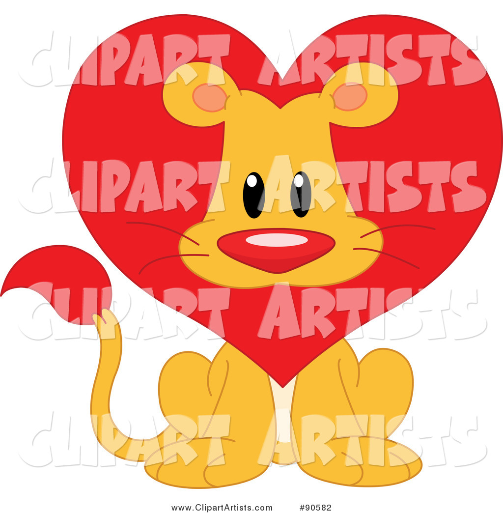 Cute Lion Valentine with a Heart Mane